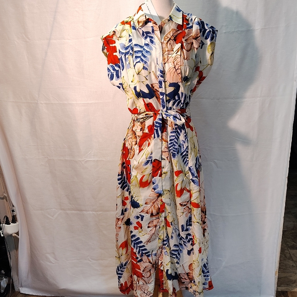 Floral Button-Down Midi Dress